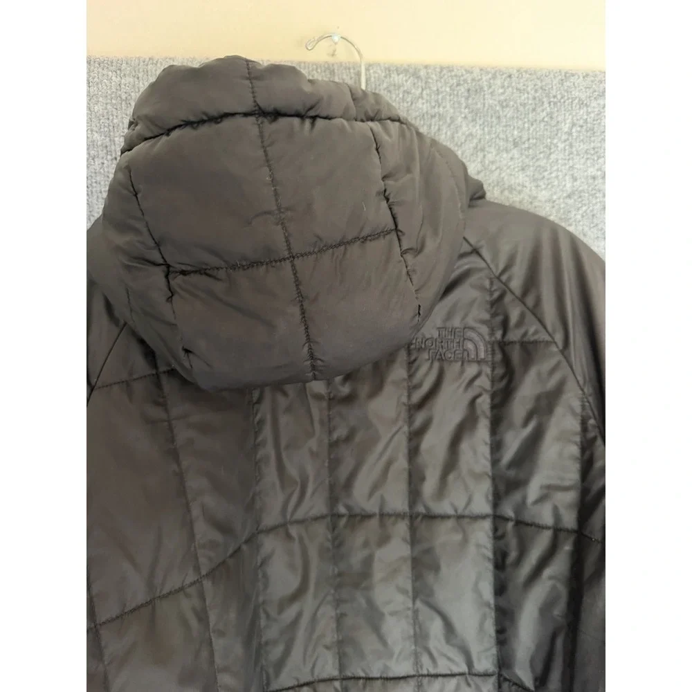 Mens L The North Face, Black, Quilted Hooded Camo Lining Zip Up